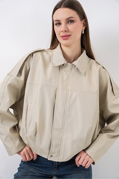 Bigdart Women's Jacket&Trench Coat 732 Beige