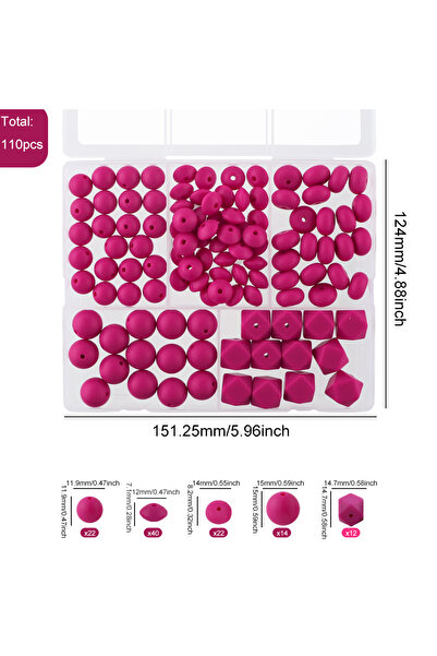 Choice مجموعة خرز سيليكون من ماجنتا كوفيكت، 110 قطعة/مجموعة، خرز دائري، سداسي...
