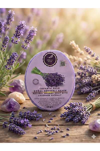 DEJA VU MUSE ORGANIC MARKET Natural Sponge Soap with Lavender Extract