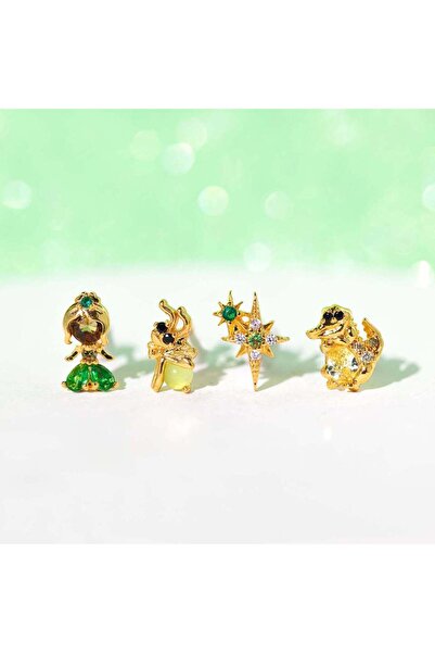 Choice style 5 gold New ins Cute Cartoon Princess Earrings Set For Women Girl...