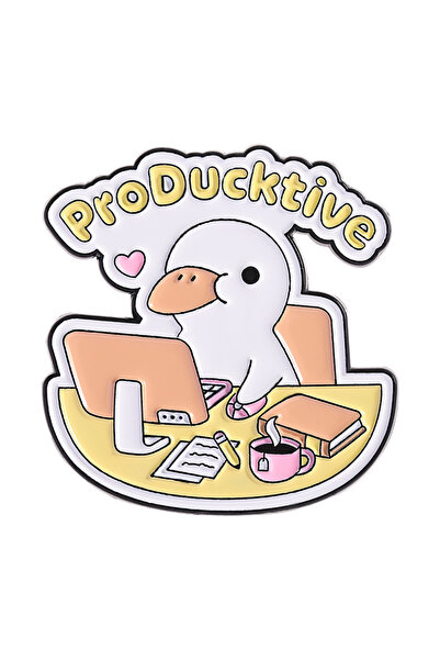 Choice دبوس مينا بتصميم مشمشي، 9 دبابيس مزينة باقتباسات حيوانات كرتونية، بطة ...