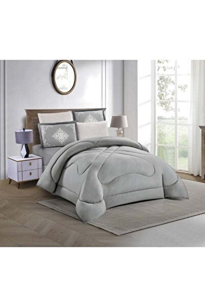 NOON طقم مفروشات فاخر مزدوج من الألياف الدقيقة، 4 قطع