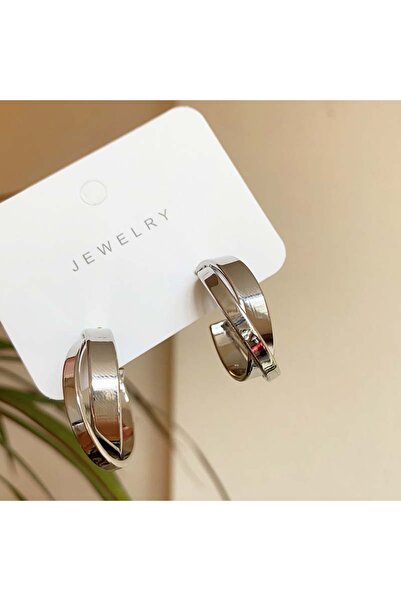 Choice Silver Fashion Metal Geometric Circular Hoop Earrings For Women Punk S...
