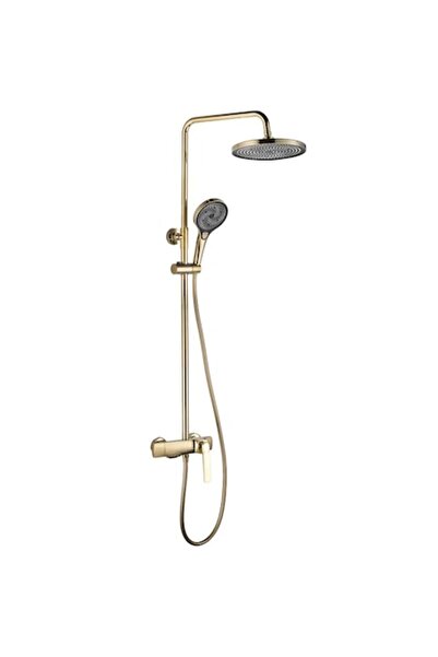 Radinavico Coloană de duș cu baterie încorporată, alamă, auriu