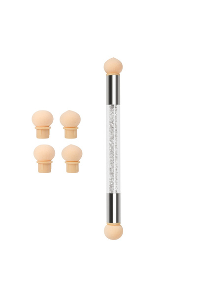 Choice قلم تنقيط إسفنجي أبيض قابل للغسل ذو طرفين متدرجين اللون، فرشاة فن الأظ...