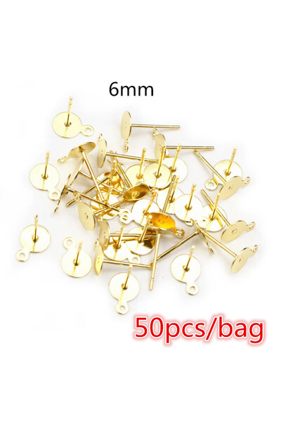 Choice 6mm x 50pcs Gold 50-100pcs/lot No Fade Stainless Steel Gold Color Blan...
