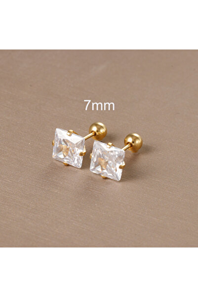 Choice 45092-4 أقراط مربعة لامعة من الزركون، مصنوعة من الفولاذ المقاوم للصدأ،...