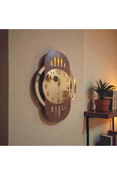 Formiqra Gold Pleksi MDF Büyük Boy Duvar Saati – Sessiz Akar Mekanizma – 80x5...
