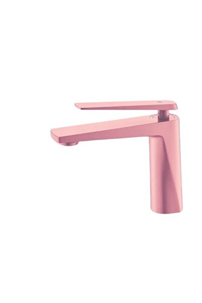 Radinavico Baterie lavoar, alamă, model pătrat, auriu-roz, kit de instalare i...