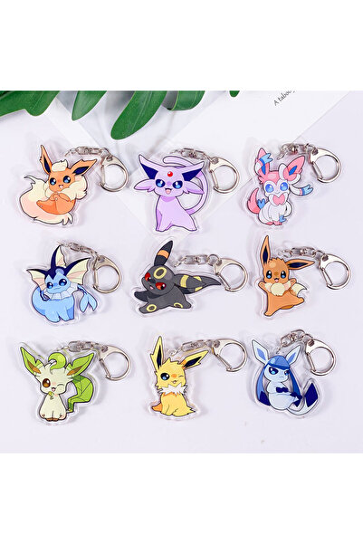 Miniso 5 cm 10 Pokémon Eevee Cute Acrylic Keychain Accessories Pikachu Chariz...