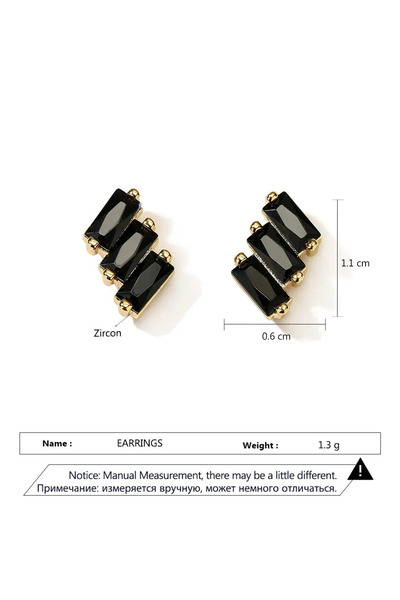 Choice E10399-01 Trendy Geometric Cubic Zirconia Copper Stud Earrings For Wom...