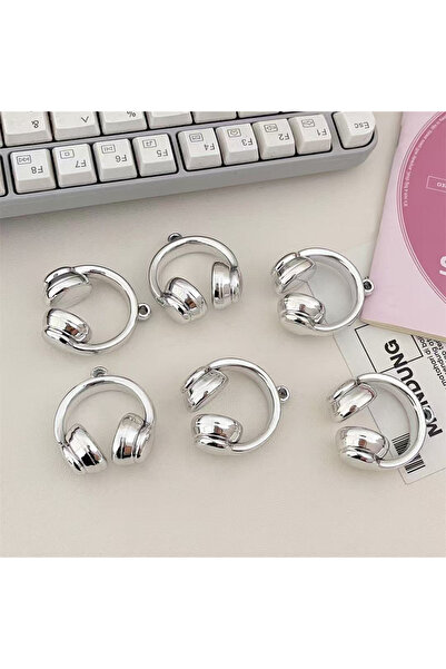 Choice قلادة سماعات رأس إبداعية من الأكريليك الفضي، 5 قطع، يمكنك صنعها بنفسك،...