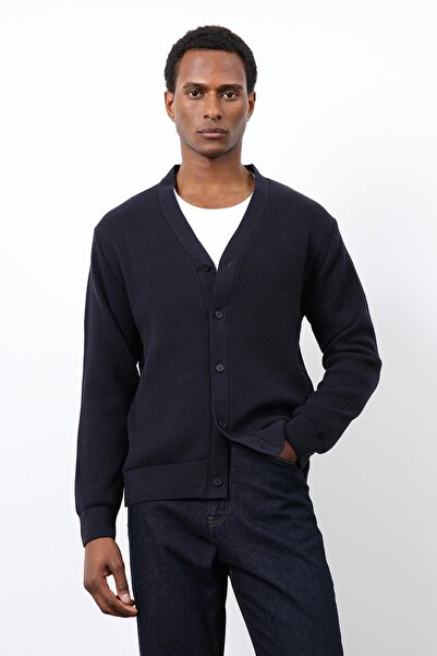 Antioch Navy Blue Basic Men's Cardigan