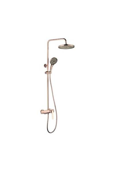 Radinavico Shower Column, Built-in Mixer, Brass, Rose Gold
