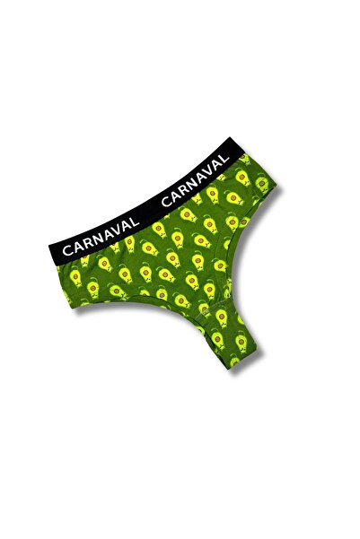 CARNAVAL SOCKS Carnaval Avocado Patterned Colorful Premium Women's Brazilian Panties