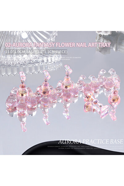 Choice 02 قطعة واحدة حامل عرض أطراف الأظافر المغناطيسي على شكل زهرة أورورا لت...