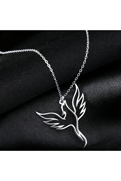 Choice قلادة فينيكس من الفولاذ المقاوم للصدأ الفضي، قلادة طائر مقدس، هدية مجو...