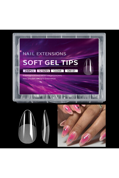 Choice BMS01 أطراف أظافر صناعية فاخرة، جل ناعم، كبسولات شبه لامعة، لون لوزي، ...