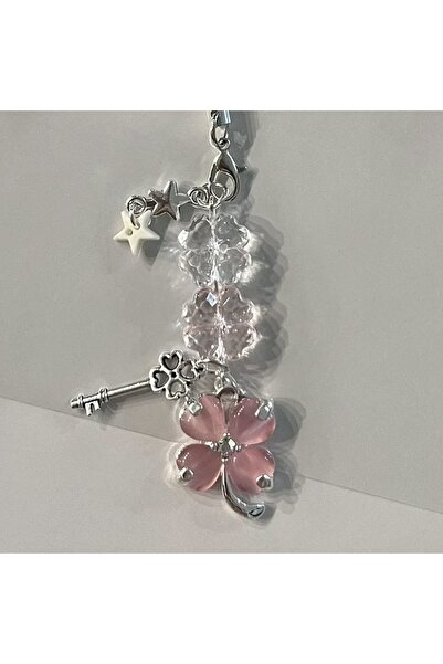 Miniso pink Lucky Leaf Phone Charms Pendant Cute Key Chain Cases For Phone Ch...