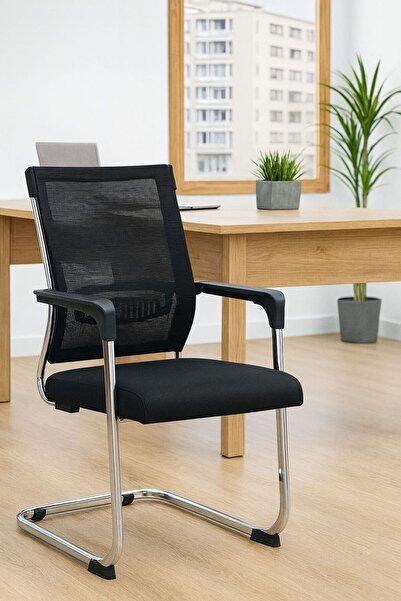 DEC59 Fixed office chair with mesh back for improved posture