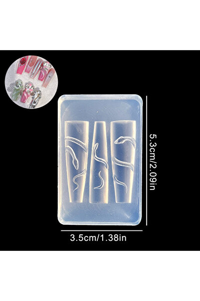 Choice قالب سيليكون ثلاثي الأبعاد على شكل ثعبان للأظافر، عدد 1، 1/3 قطعة، لتز...