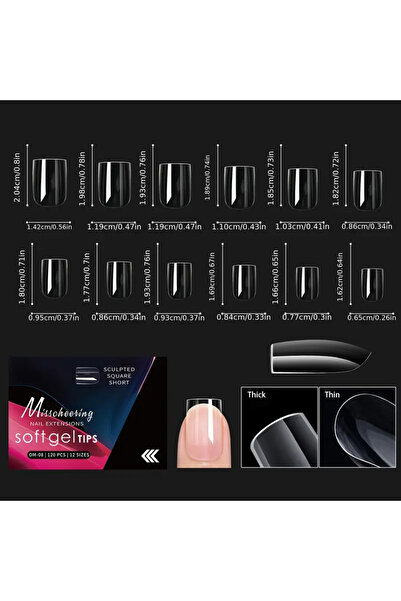 Choice 8 قطع (120/140 قطعة) - مجموعة فاخرة في علبة أنيقة - أطراف أظافر صناعية...