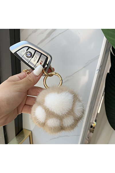 Choice Khaki White Cat Claw Cute Doll Bag Pendant Plush Claw Bag Pendant Car ...