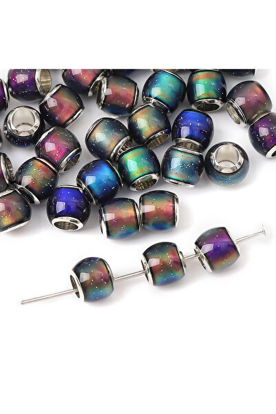 Choice 5 قطع من الخرز الزجاجي المتغير اللون بحساسية درجة الحرارة، مقاس 8 × 7 ...