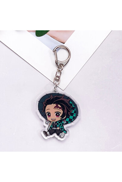 Miniso 5 cm 1 Anime Figure Demon Slayer Acrylic Cute Car Keychain Accessories...