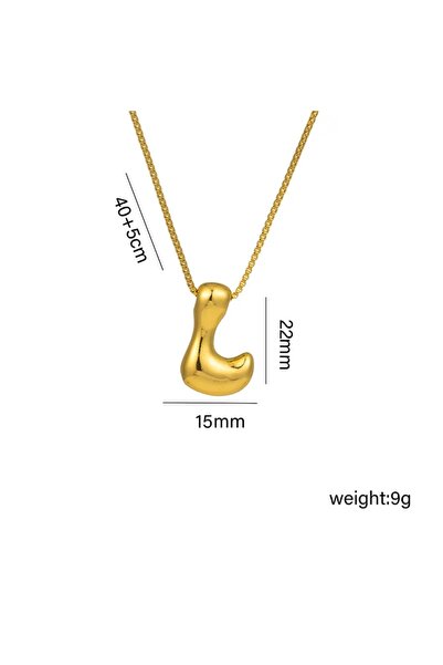 Choice 45cm TP-04749-01 Gold Plated Personalized Bubble Letter Necklace for W...