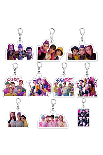 Choice S3 10 قطع 2026@@@K Pop Demon Hunter Keychains Kpop DDemon Hunter Birthday Party Gift Heart Ne