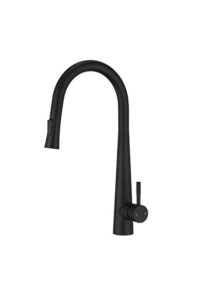 Radinavico Baterie de bucătărie, oțel inoxidabil, cioc extractibil, negru