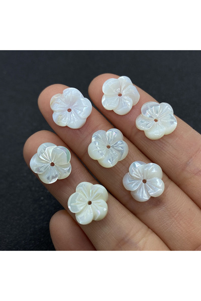 Choice3 8mm-10pcs A Natural White Mother of Pearl Shell Pendant Beads Carved ...