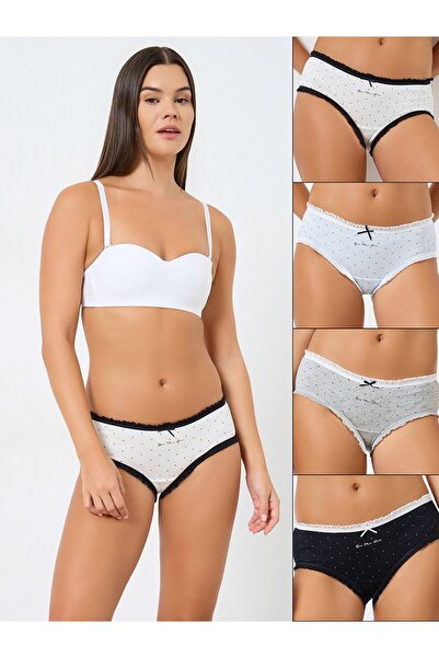 Styli Pack of 4 - Cotton Polka Dot Print Hipster Brief