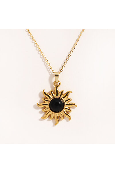 Choice style C 316L Stainless Steel Golden Fashion Sun Pendant Necklace For W...