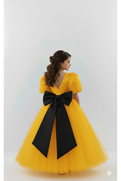 Star Kids Girl's Yellow Princess Dress,Girl's Black Dress,Girl's Graduation Dress