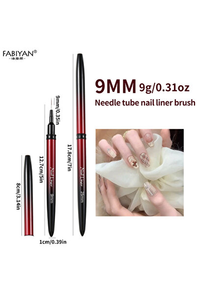 Choice فرش رسم الأظافر الأنبوبية المصنوعة من الألومنيوم الأسود والأحمر بأحجام...