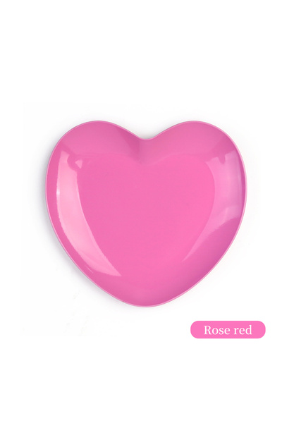 Choice C-rose red New Stainless Steel Cosmetic Storage Tray Heart Shape Nail ...