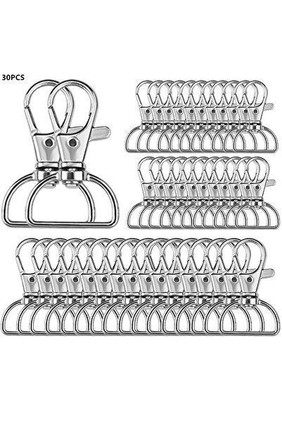 Choice 30PCS Silver 30PCS Swivel Hook Key Chain Clip Hook D-Ring Clip Lanyard...
