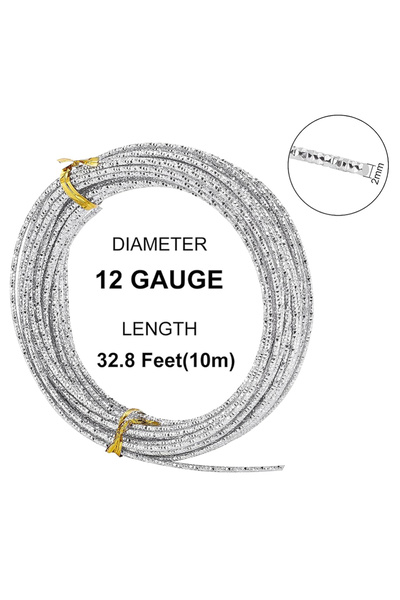 Choice AECH02-17672 لفة واحدة بطول 32.8 قدم، سلك ألومنيوم مزخرف بلون ذهبي وردي عيار 12، قطع ماسي دائري