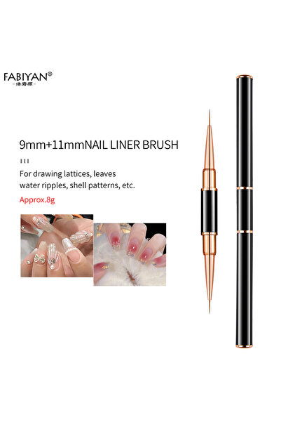 Choice black 04 Rose Gold Double Head 5/7/9/12/15/20mm Nail Art Liner Brush Nail Lines Drawing Painting Flo