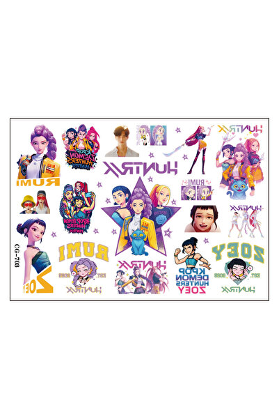 Choice CG-703 Cartoon Kpop Demon Hunters Temporary Tattoo Sticker Rumi Cute Waterproof Tattoo For Funny Par