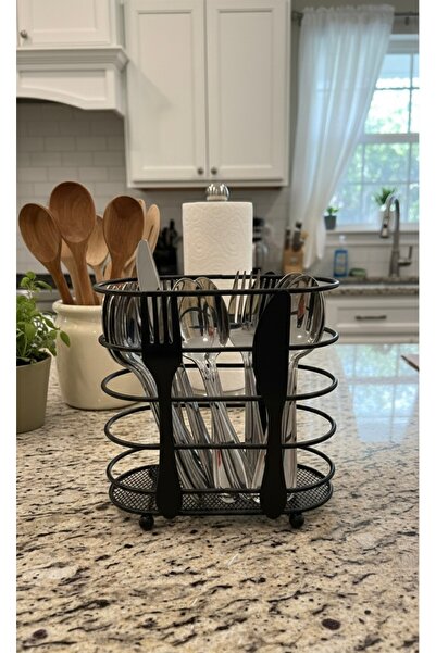 PEGA HOME TEZGAH ÜSTÜ DESENLİ KAŞIKLIK MAT SİYAH