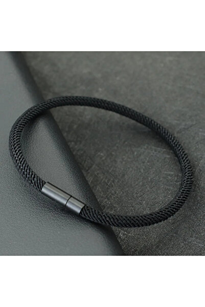 Choice سوار خيط أسود بتصميم بسيط، مقاس 20.5 سم (8.1 بوصة)، مناسب للرجال والنس...