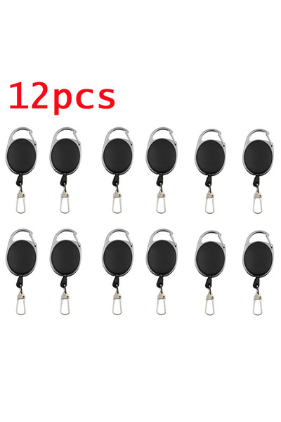 Choice 12pcs 2-12pcs Retractable Key Chain Reel Badge Holder Fly Fishing Zing...