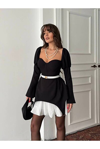 MAXMOOR SAGE Mini Elbise 1292 - Siyah