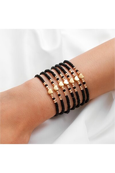 Choice مجموعة أساور من خرز الأرز الملون مكونة من 5 إلى 7 قطع للنساء، سوار أني...