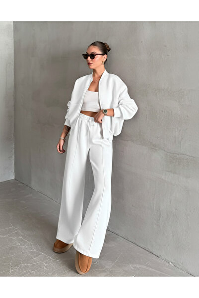 OKULCUBABA SET DE Trening Premium Bomber pentru Femei, cu 3 fire, cu detalii ...