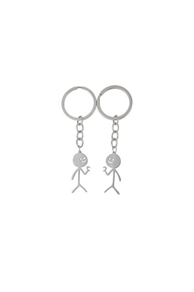 Choice YSK-095-1 Funny Doodle Stainless Steel Keychain Heart Keyring Long Dis...