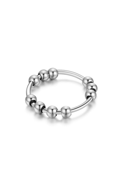 Choice 11 حلقة فضية جديدة من الفولاذ المقاوم للصدأ لتخفيف القلق والتوتر، حلقا...